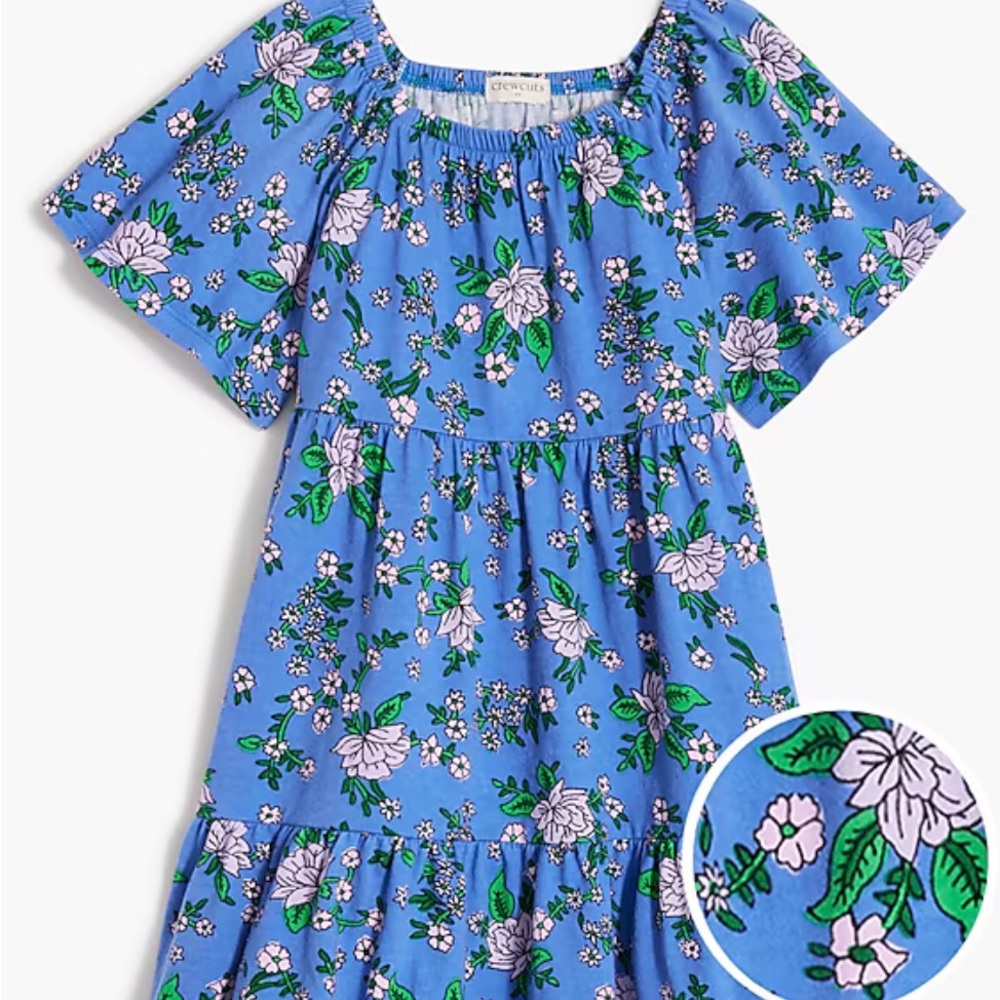 Crewcuts Blue and Yellow Ruffled Tiered Sundress